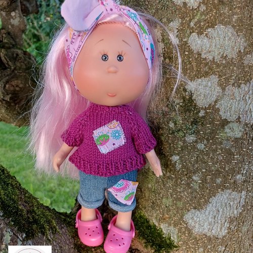 403. patron tricot poupée mia nines d'onil – pull en coton petit patch