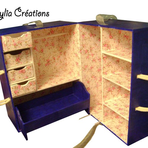 Tutoriel pdf : valise-penderie en carton pour poupée
