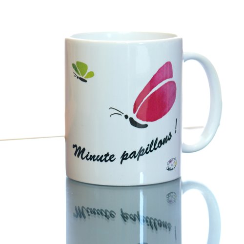 Mug céramique 325ml -  minute papillons ! - motif envol papillons