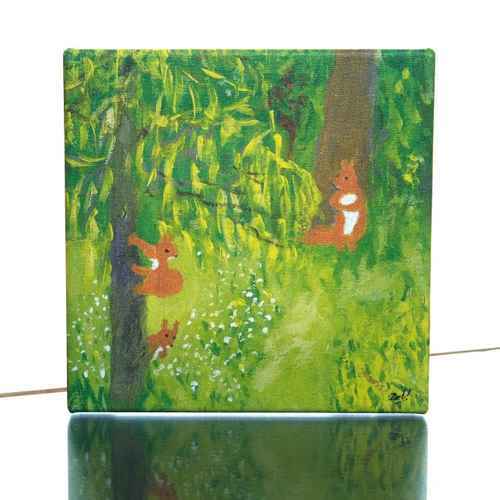 Tableau déco enfant - jeu d'écureuils