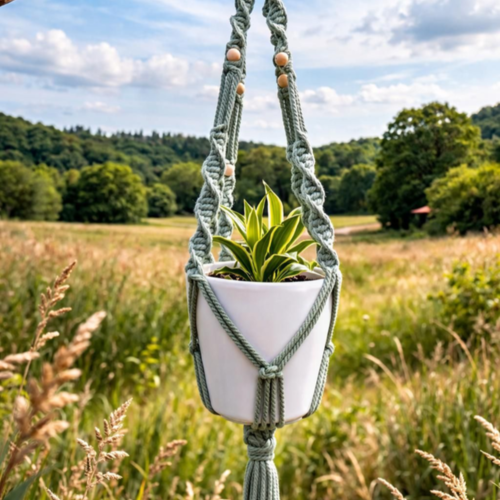 Porte plantes macramé