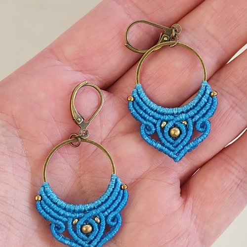 Boucles macramé noir