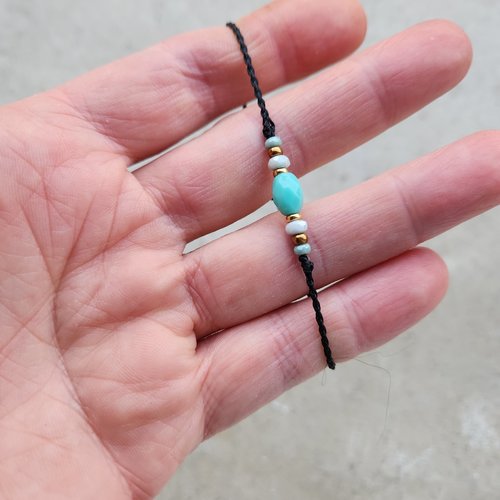 Bracelet macramé perles verre tchèque