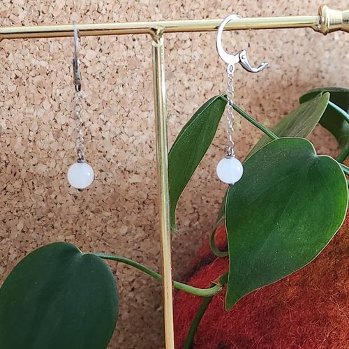 Boucles d'oreille bronze tons blanc