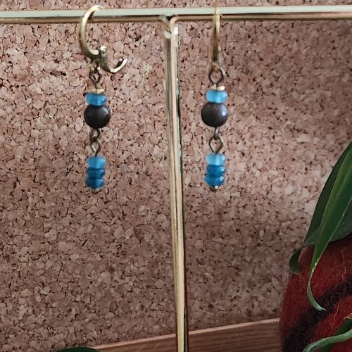 Boucles d'oreille bronze bronzite