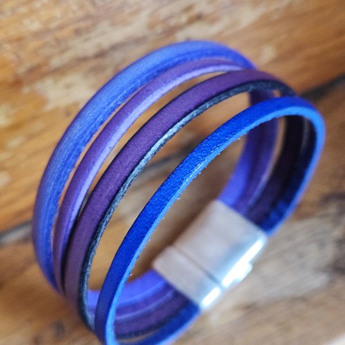 Bracelet cuir 5 couleurs