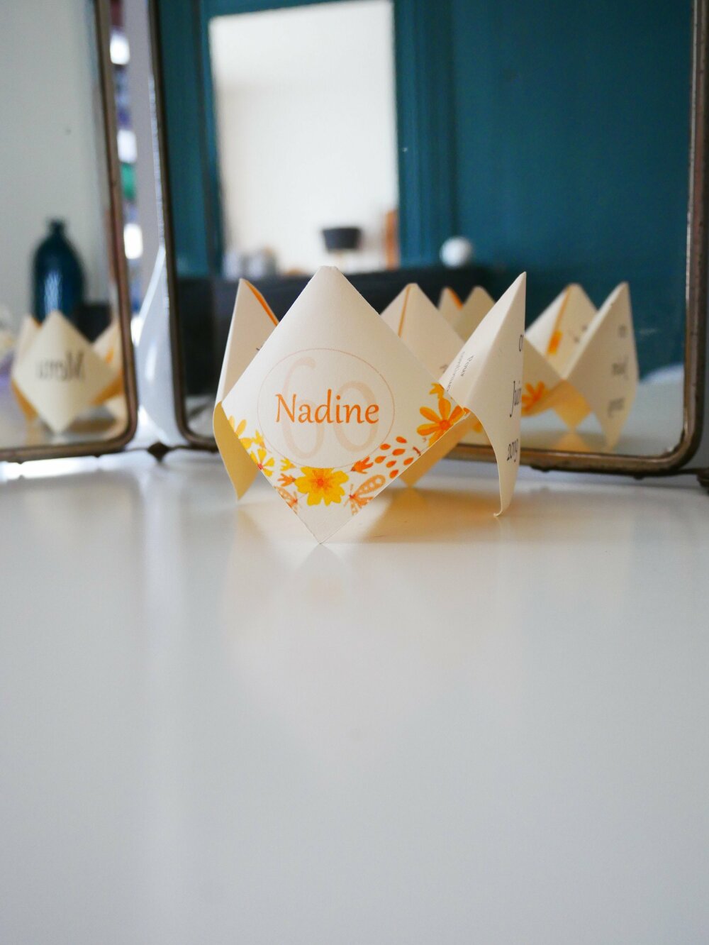 Menu Anniversaire Personnalise Cocotte En Papier Origami Fete Un Grand Marche