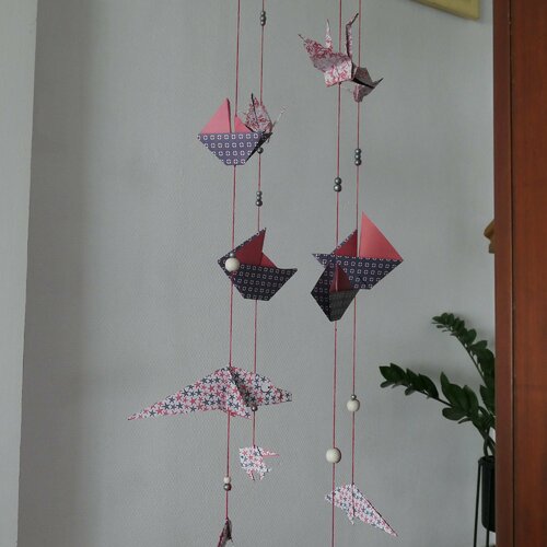 Mobile D Eveil En Papier Pour Bebe Origamis Theme De La Mer Un Grand Marche