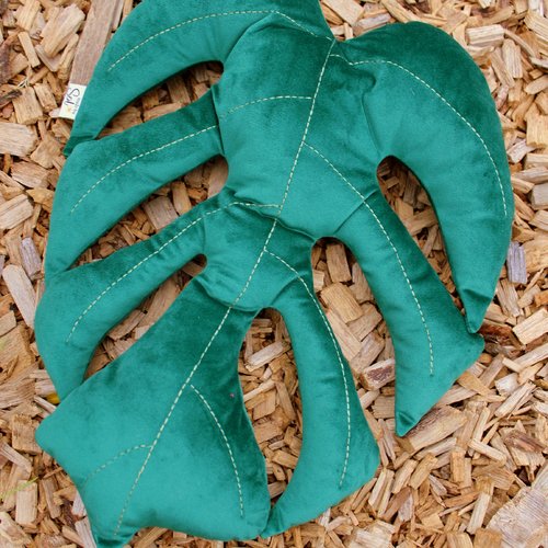Coussin feuille monstera