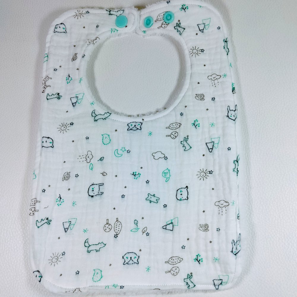 Bavoir coton gaze personnalisable pour bébé