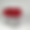 Panière vide poche bi-matière coton imprimé vélo tricolore et simili cuir rouge