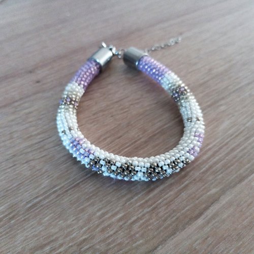 Bracelet tubulaire en perles de rocailles "martine"