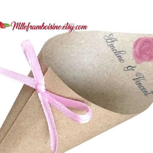 Mini pour confettis, sortie d'église, mariage, kraft naturel