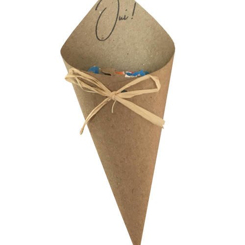 Mini pour confettis, sortie d'église, mariage champetre, kraft