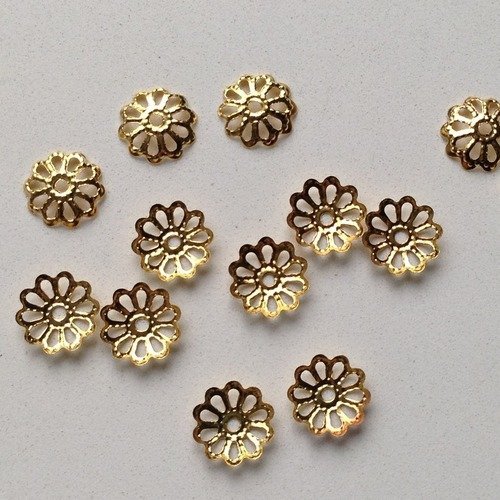 100 calottes ou coupelles dorées 9 mm - beads caps