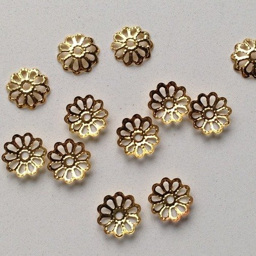 500 calottes ou coupelles dorées 9 mm - beads caps