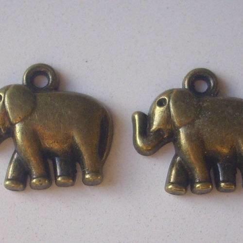 2 x pendentifs/breloques éléphant (bronze)  -