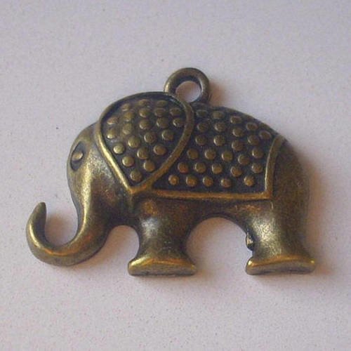 Pendentif/breloque éléphant (bronze) 29x24x5 mm -