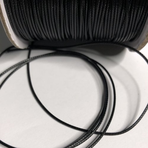 10 mètres de coton ciré 1 mm noir