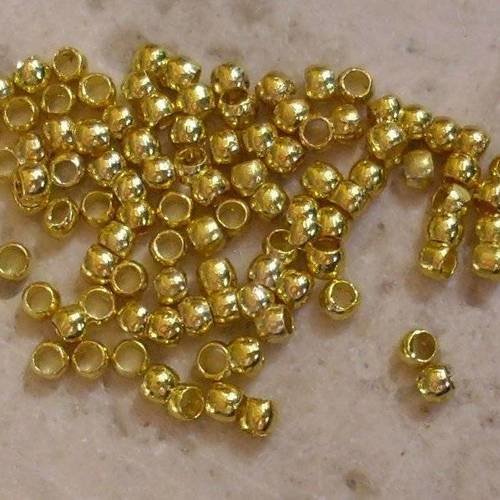 100 perles à écraser dorées 2 mm - crimp beads