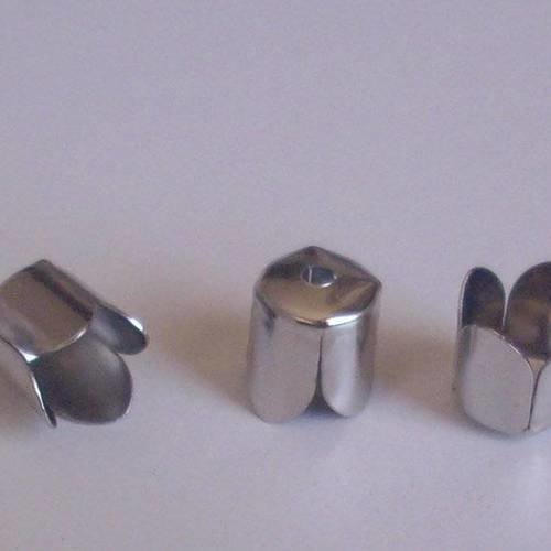 20 calottes en métal argenté 8x6.5 mm - beads caps