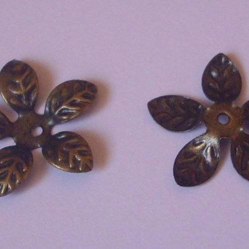 20 calottes filigrane 15 mm bronze - fleur - beads caps flower