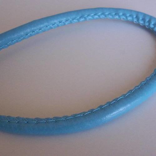 50 cm de cordon imitation cuir bleu turquoise 5mm