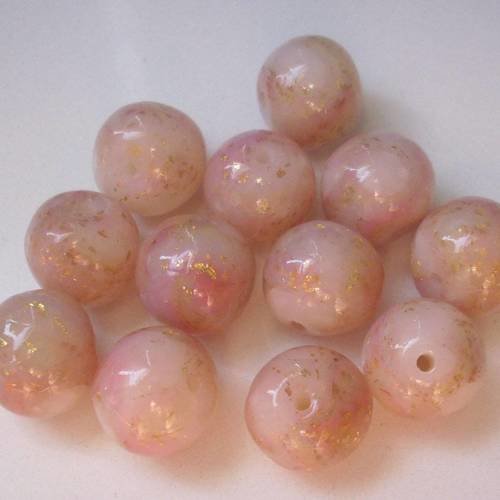 Perles artisanales en pâte polymère fimo (x12) 1,2 cm - handmade polymerclay beads