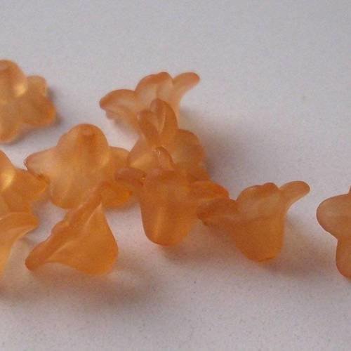 20 perles en lucite orange 10 mm -