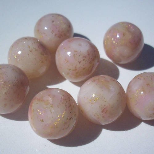 Perles artisanales en pâte polymère fimo (x8) 1,5 cm - handmade polymer clay beads