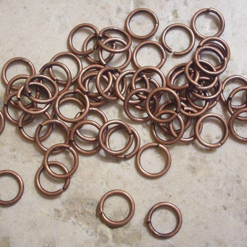 1000 anneaux couleur cuivre 6x0.7 mm - iron jump rings, nickel free, red copper color