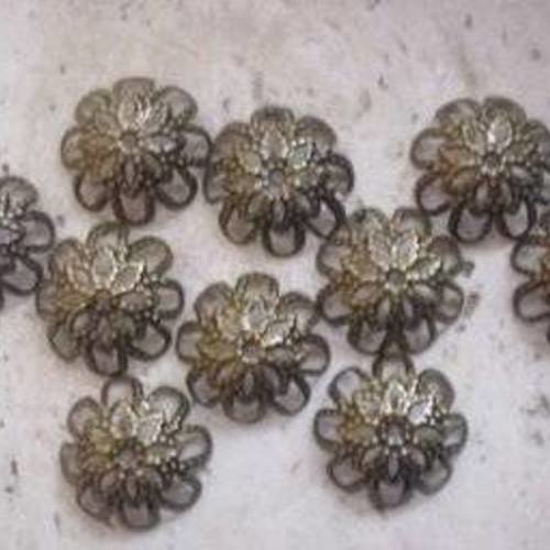 20 calottes filigrane 14 mm - bronze - beads caps