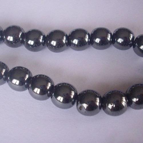 10 perles hématites 5 mm - perles aimantees - magnetic hematites beads