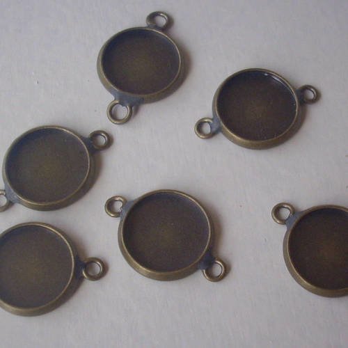 50 supports de cabochon - entre-deux - connecteur - bronze