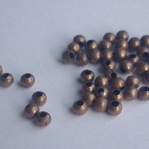 500 perles en métal intercalaire cuivre 3 mm - round spacer bead