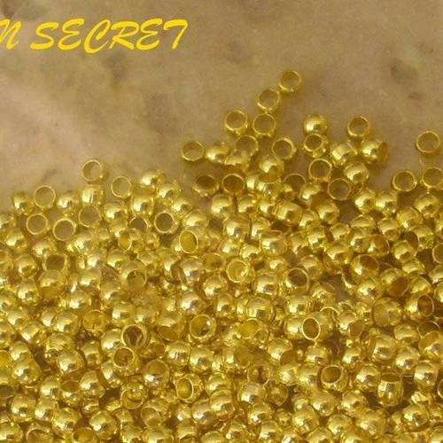 1000 perles à écraser dorées 2 mm - crimp beads