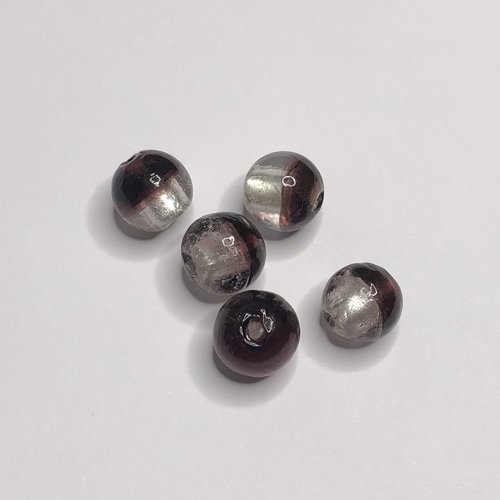 5 perles en verre 14 mm