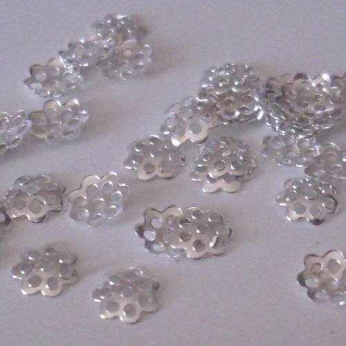 500 calottes argentées 6 mm - beads caps