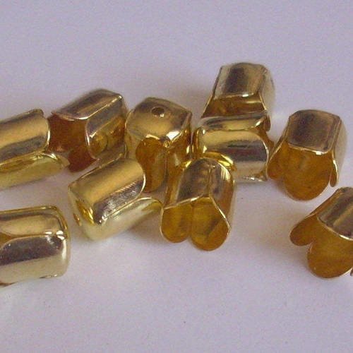 100 calottes en métal doré 8x6.5 mm - beads caps