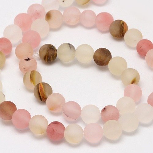 Perles tigerskin givrées (x20 perles) perles en verre 8mm