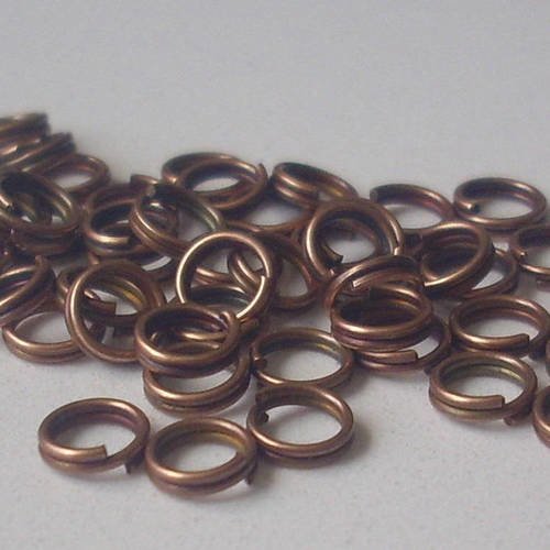 1000 anneaux doubles 5 mm couleur cuivre -