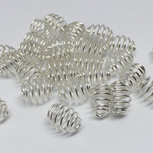50 perles spirales cages 10x8 mm