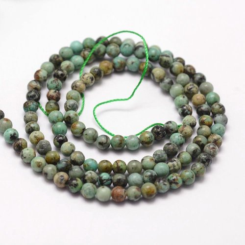 125 perles turquoises africaines naturelles - 3 mm