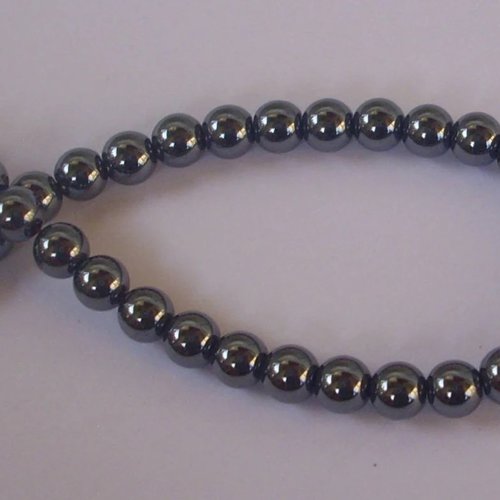 50 perles hématites 4 mm