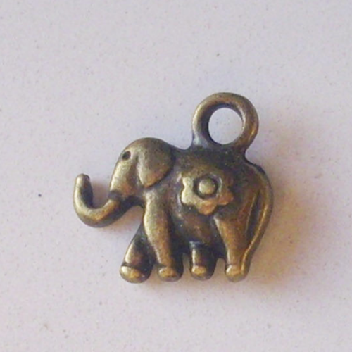 Pendentif/breloque éléphant (bronze) 12x12 mm -