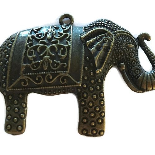  grand pendentif éléphant (bronze) 50x39 mm