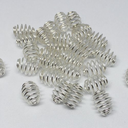 10 perles spirales cages 10x8 mm