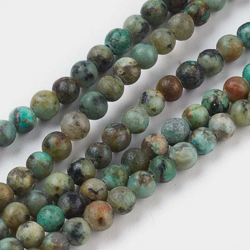 180 perles turquoises africaines naturelles - 2 mm