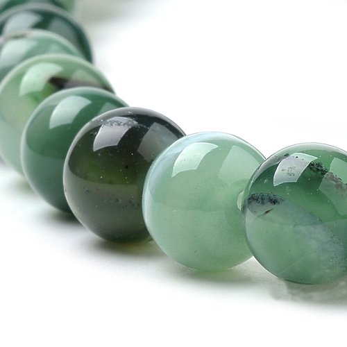 Lot de 50 perles agates naturelles - vertes - 6 mm