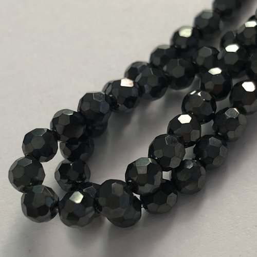 60 perles hématites aimantées à facettes 4 mm